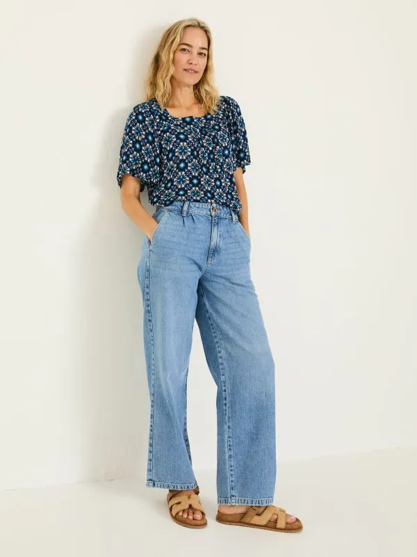 Fat Face Shirts and Blouses Women Indigo Blue Kyro Blouse