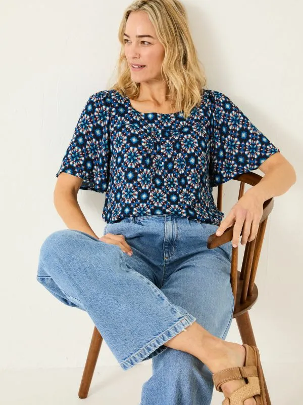 Fat Face Shirts and Blouses Women Indigo Blue Kyro Blouse