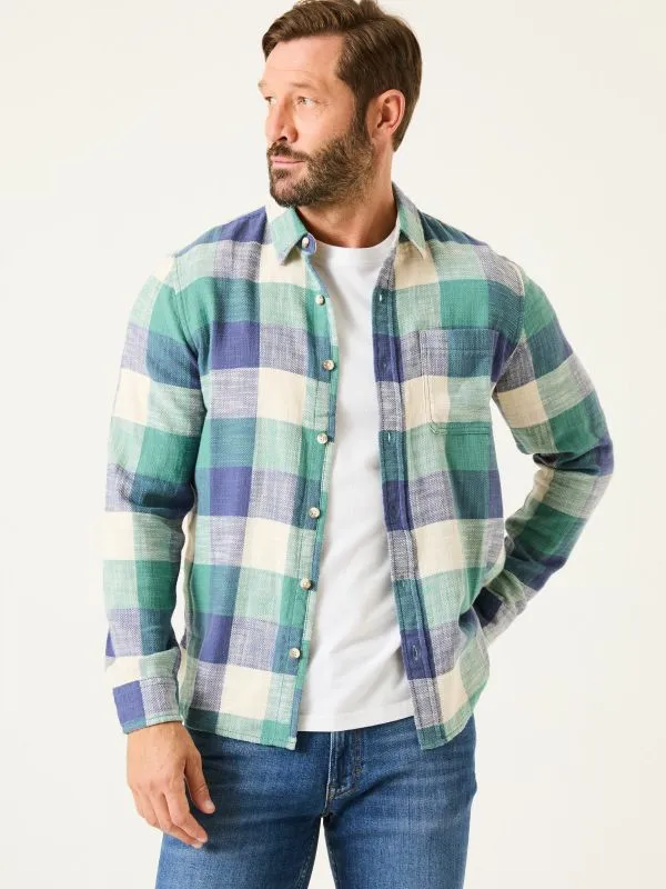 Fat Face Shirts Men Dusky Green Long Sleeve Neath Check 100 Cotton Shirt