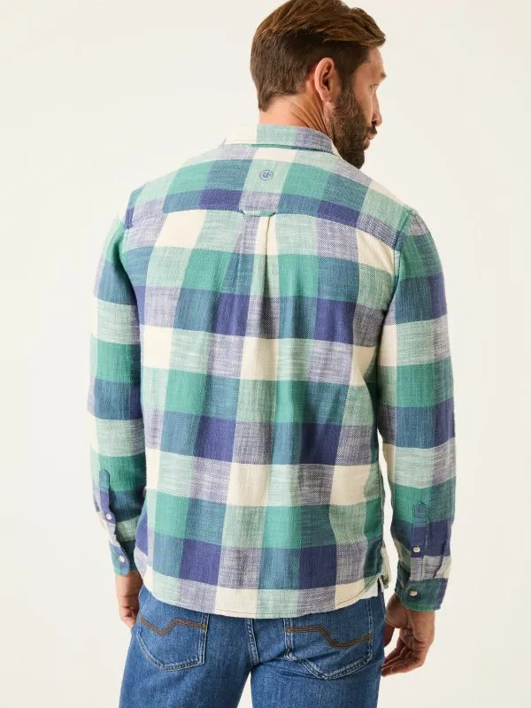 Fat Face Shirts Men Dusky Green Long Sleeve Neath Check 100 Cotton Shirt