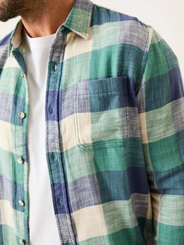 Fat Face Shirts Men Dusky Green Long Sleeve Neath Check 100 Cotton Shirt