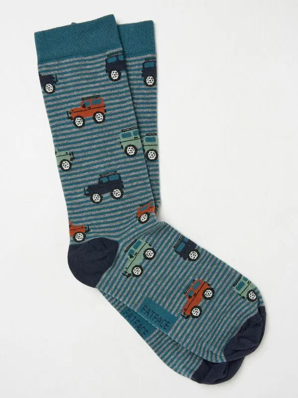Fat Face Socks Men Blue Teal Off Roader Socks