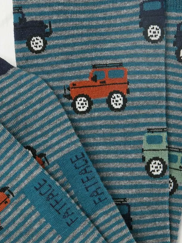 Fat Face Socks Men Blue Teal Off Roader Socks