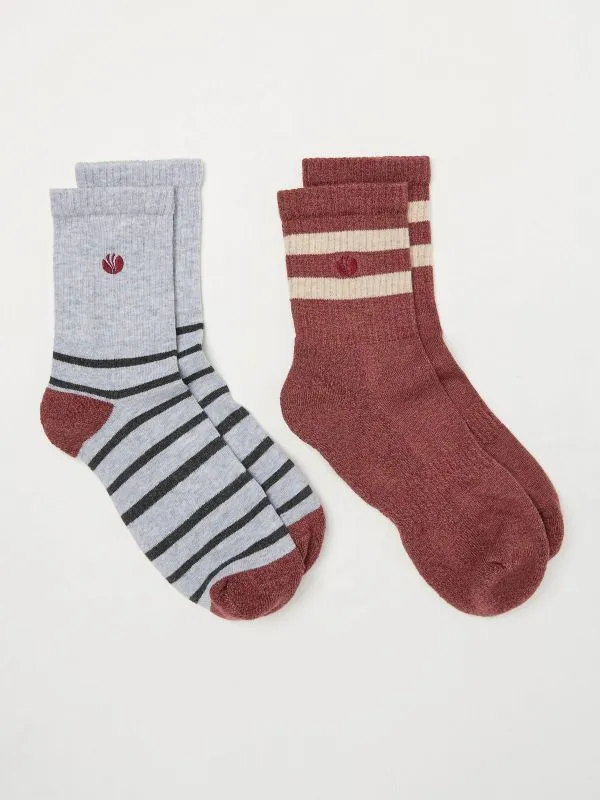 Fat Face Socks Men Brown 2 Pairs Of Sport Socks
