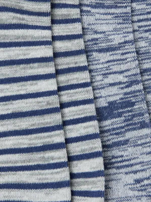 Fat Face Socks Men Grey Striped Trainer Socks 2 Pack
