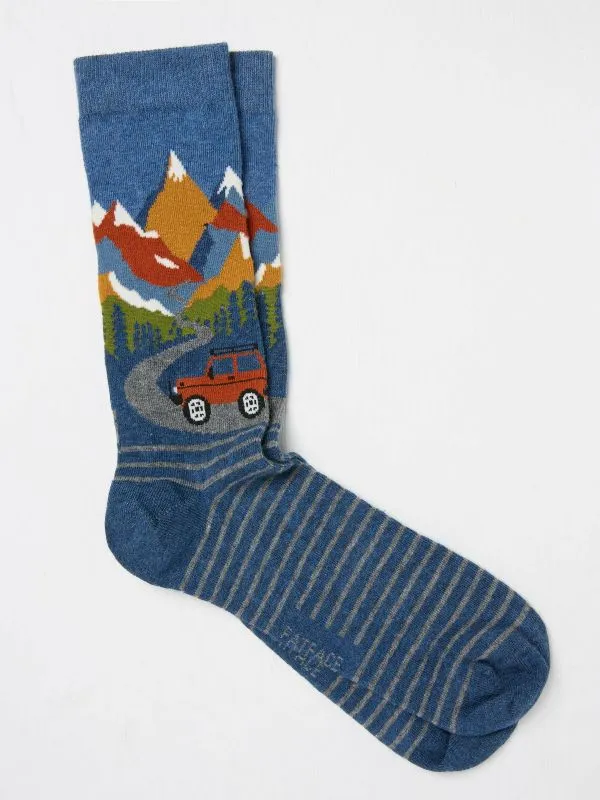 Fat Face Socks Men Navy Off Roader Socks