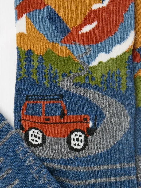 Fat Face Socks Men Navy Off Roader Socks
