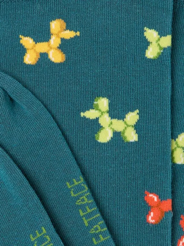 Fat Face Socks Men Teal Blue Balloon Dog Print Socks