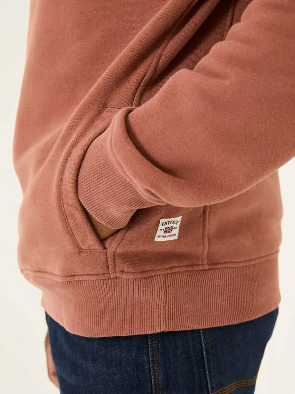 Fat Face Sweatshirts and Hoodies Men Brooke Rust Brown Half Neck Sweatshirt