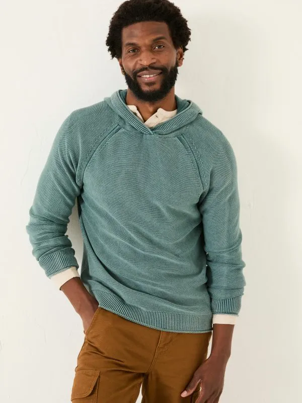 Fat Face Sweatshirts and Hoodies Men Sage Green Berwick 100 Cotton Laundered Hoodie