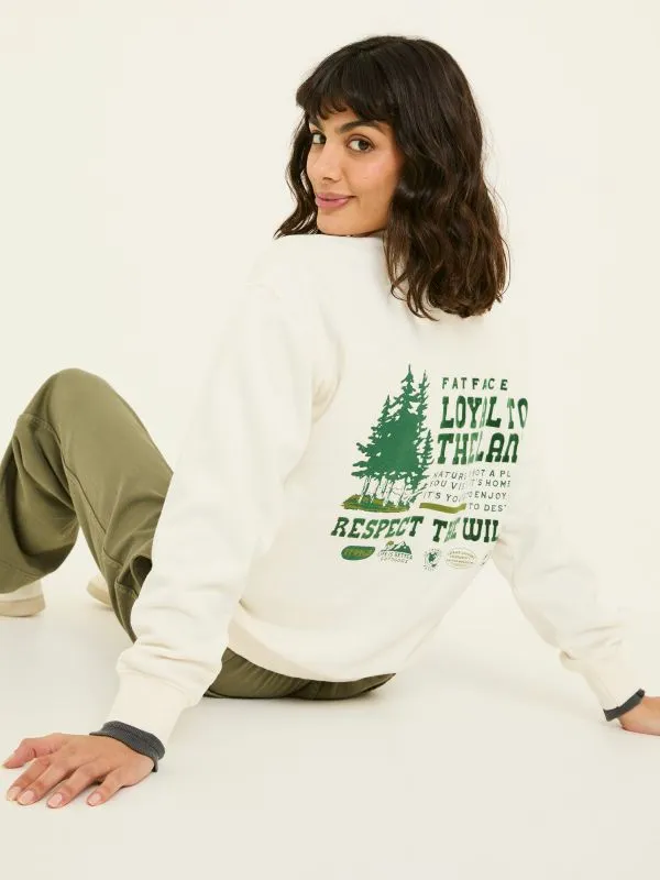 Fat Face Sweatshirts and Hoodies Women Georgia Ivory Wilding Graphic Sweater Fat Face Sweatshirts and Hoodies Women Georgia Ivory Wilding Graphic Sweater