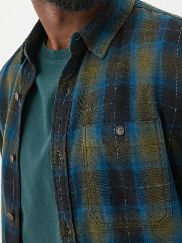 Fat Face Tall Collection Men Blue Long Sleeve Kent Check 100 Cotton Shirt