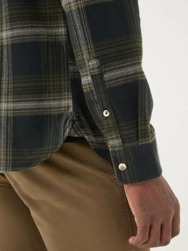 Fat Face Tall Collection Men Dark Green Long Sleeve Selford Check Shirt