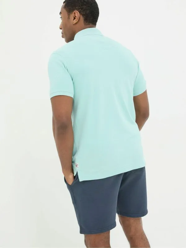 Fat Face Tall Collection Men Turquoise Blue Pique Polo Shirt