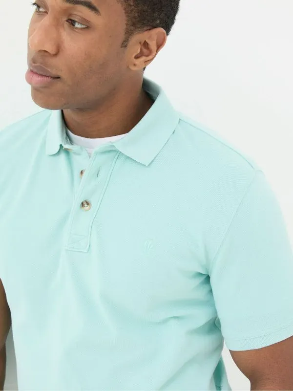 Fat Face Tall Collection Men Turquoise Blue Pique Polo Shirt
