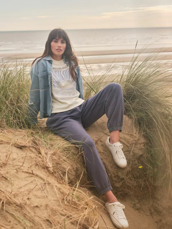 Fat Face Trousers and Leggings Women Blue Hope Sweat 100 Organic Cotton Joggers Fat Face Trousers and Leggings Women Blue Hope Sweat 100 Organic Cotton Joggers