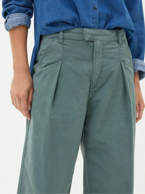 Fat Face Trousers and Leggings Women Saffron Blue Wide Leg Trousers