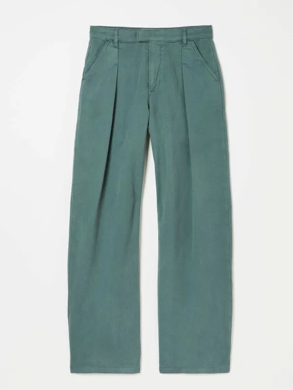 Fat Face Trousers and Leggings Women Saffron Blue Wide Leg Trousers