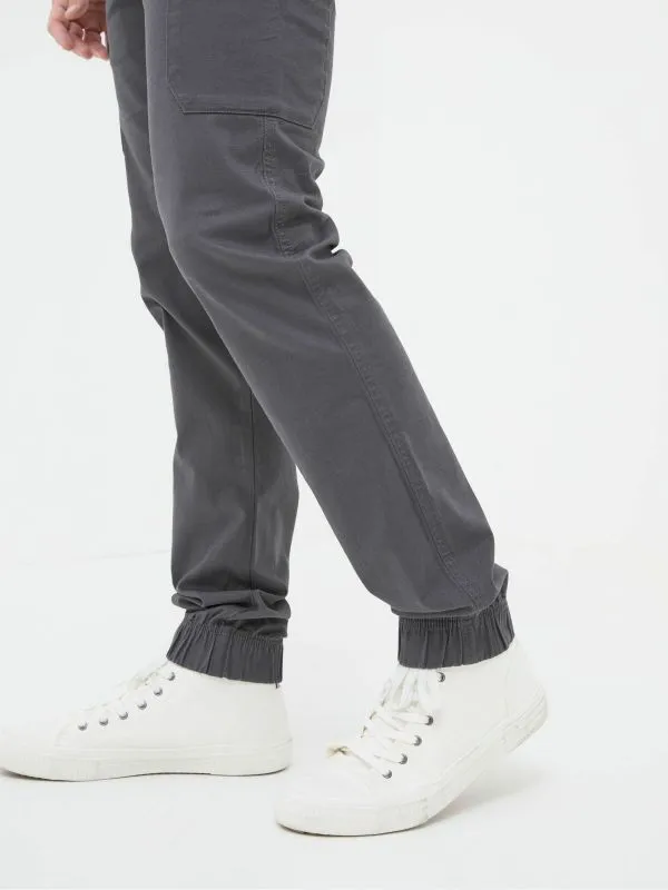 Fat Face Trousers Men Kent Grey Cuffed Cargo Trousers