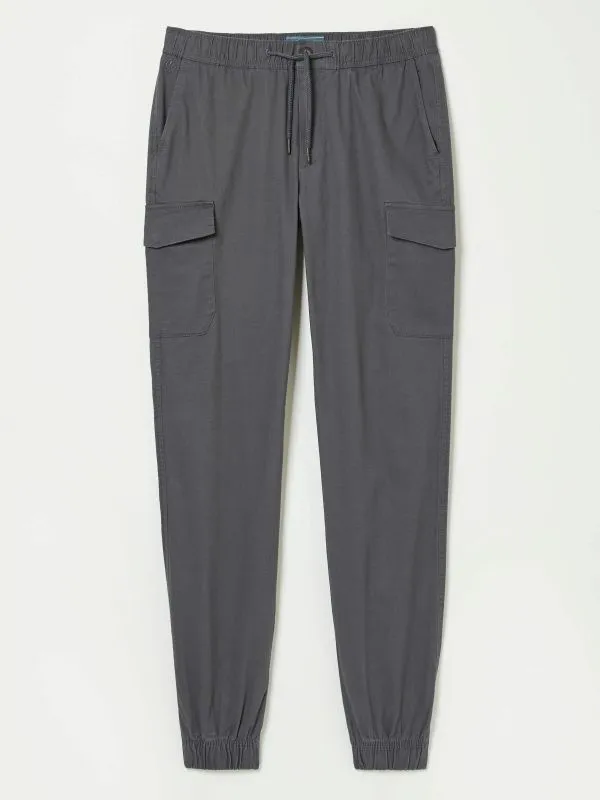 Fat Face Trousers Men Kent Grey Cuffed Cargo Trousers