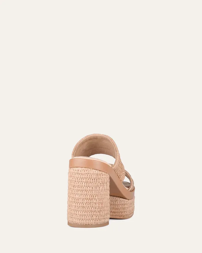 Felicity high heel platform sandals tan raffia HIGH SANDALS jomercer Women