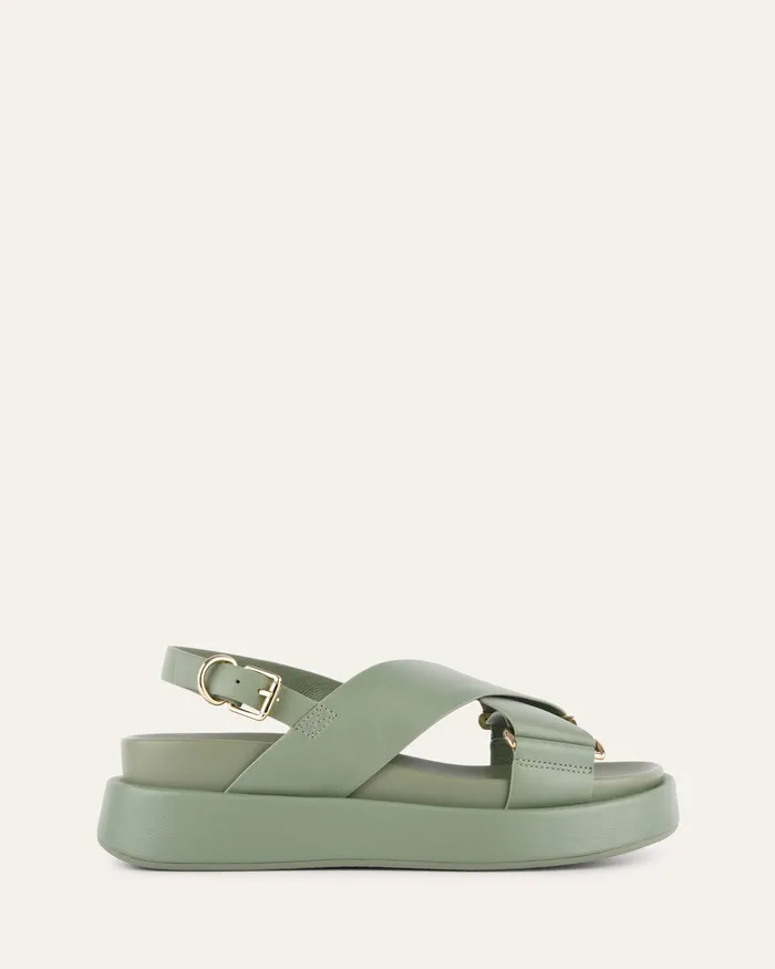 FLAT SANDALS Marley flat sandals pistachio green leather jomercer Women