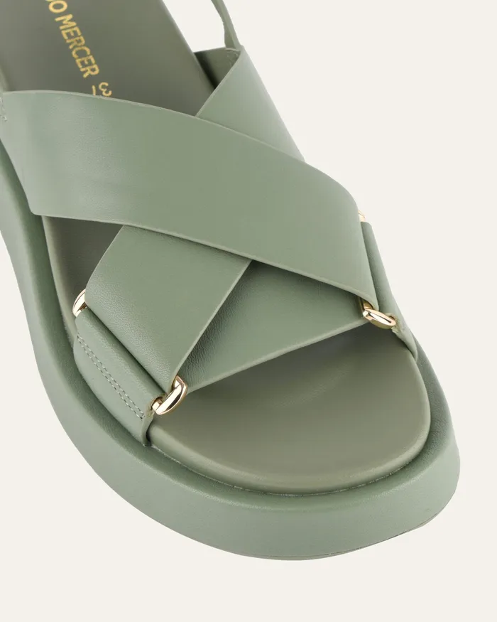 FLAT SANDALS Marley flat sandals pistachio green leather jomercer Women FLAT SANDALS Marley flat sandals pistachio green leather jomercer Women