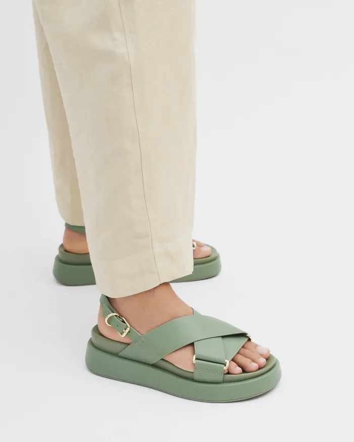 FLAT SANDALS Marley flat sandals pistachio green leather jomercer Women FLAT SANDALS Marley flat sandals pistachio green leather jomercer Women