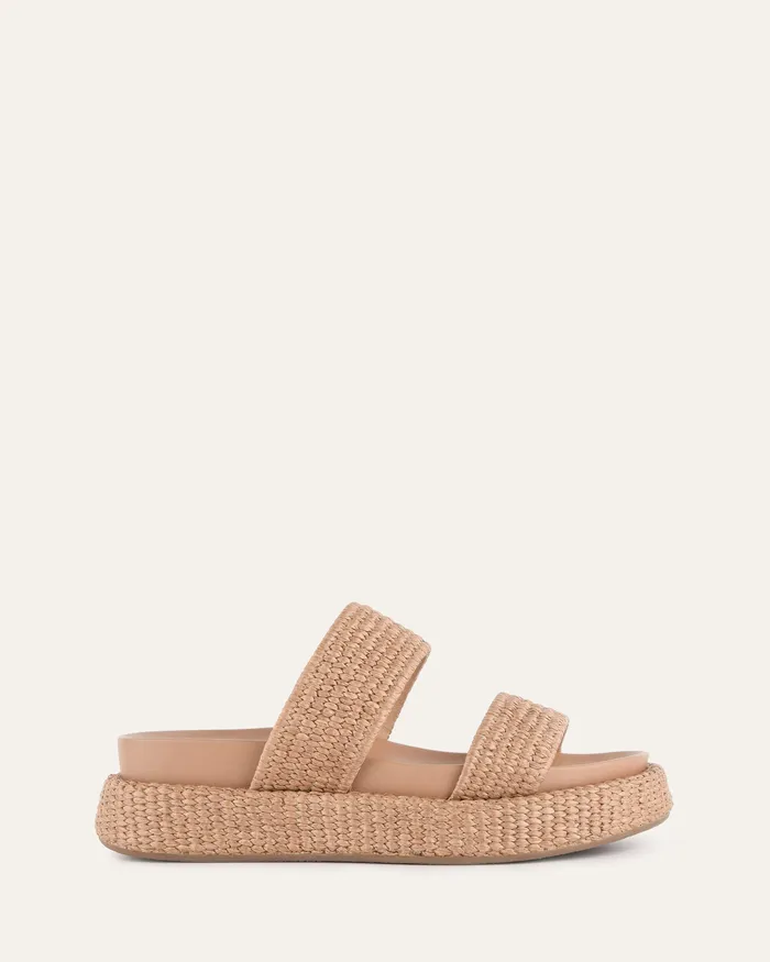 FLAT SANDALS Women jomercer Marco flat sandals tan raffia