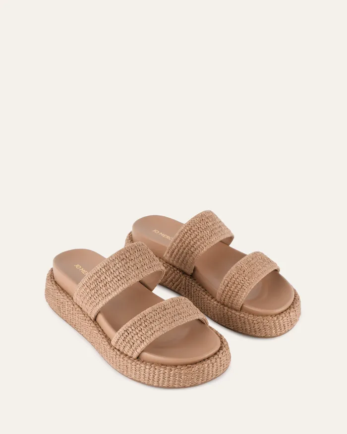 FLAT SANDALS Women jomercer Marco flat sandals tan raffia