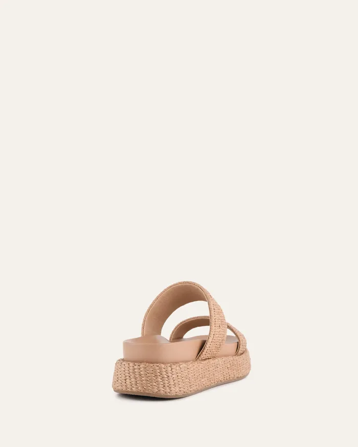 FLAT SANDALS Women jomercer Marco flat sandals tan raffia