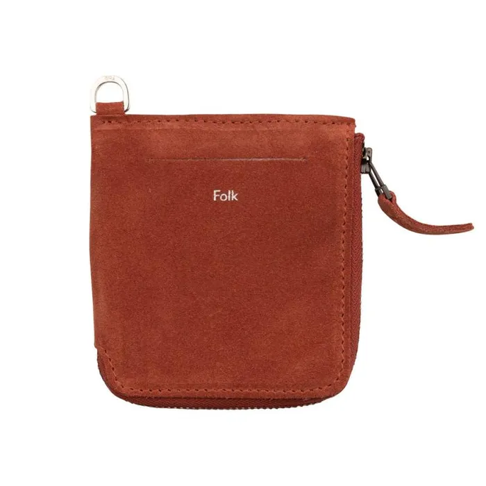 Folk Clothing Bags and Wallets Zip Wallet 8211 Red Suede 8211 Mens
