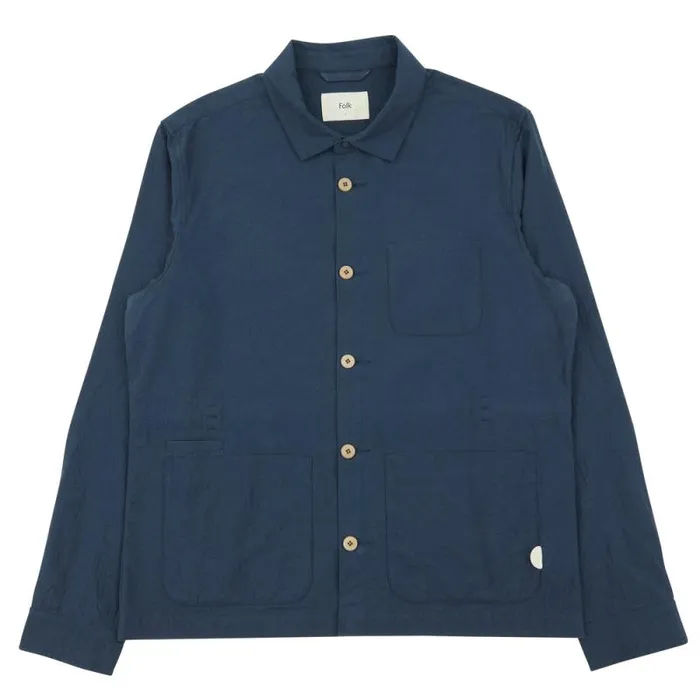 Folk Clothing Outerwear Assembly Jacket 8211 Ash Navy Crinkle 8211 Mens