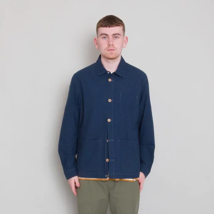 Folk Clothing Outerwear Assembly Jacket 8211 Ash Navy Crinkle 8211 Mens