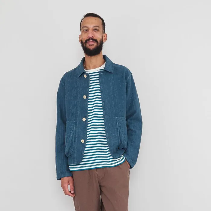 Folk Clothing Outerwear Prism Jacket 8211 Ocean Blue Canvas 8211 Mens