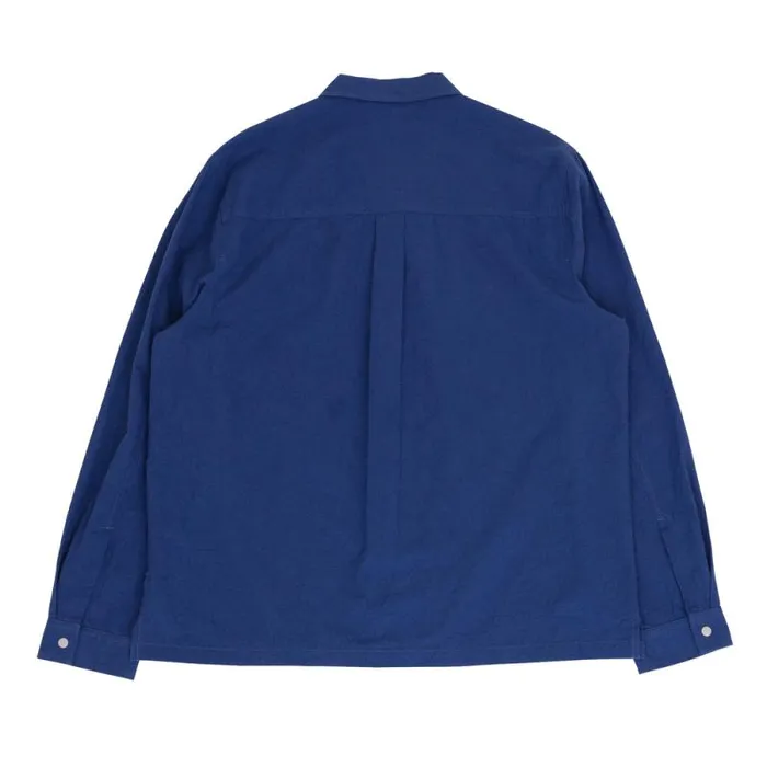 Folk Clothing Shirts Patch Overshirt 8211 Blue Crinkle 8211 Mens
