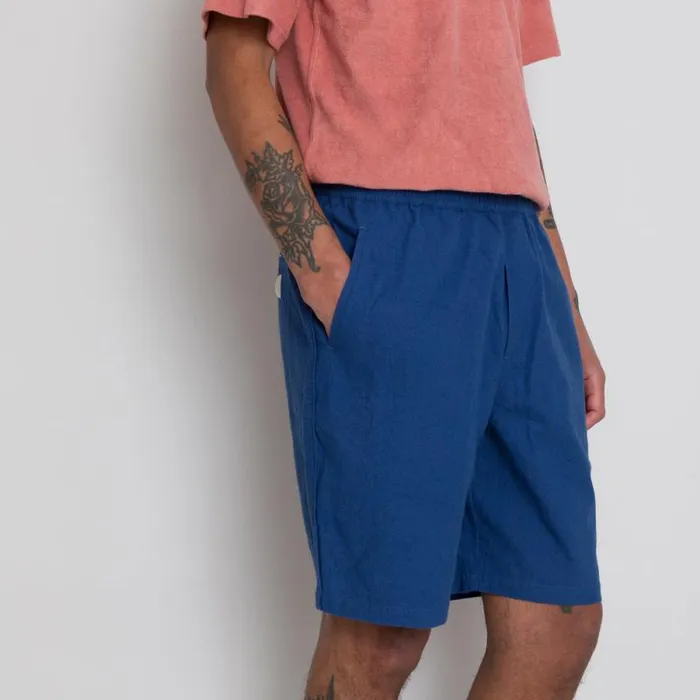 Folk Clothing Shorts Assembly Short 8211 Blue Crinkle 8211 Mens