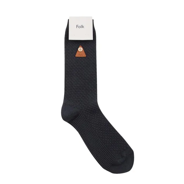 Folk Clothing Socks Waffle Socks 8211 Slate 8211 MensWomens
