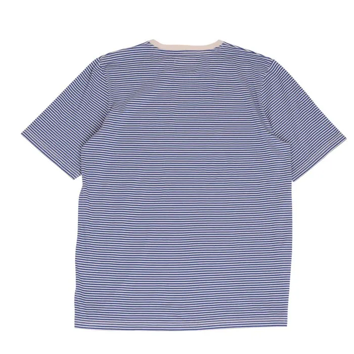 Folk Clothing TShirts 12151 Stripe Tee 8211 Cobalt Ecru 8211 Mens