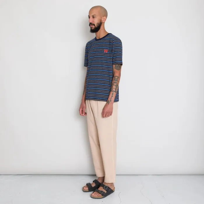 Folk Clothing TShirts Multistripe Tee 8211 Navy Moon DP 8211 Mens