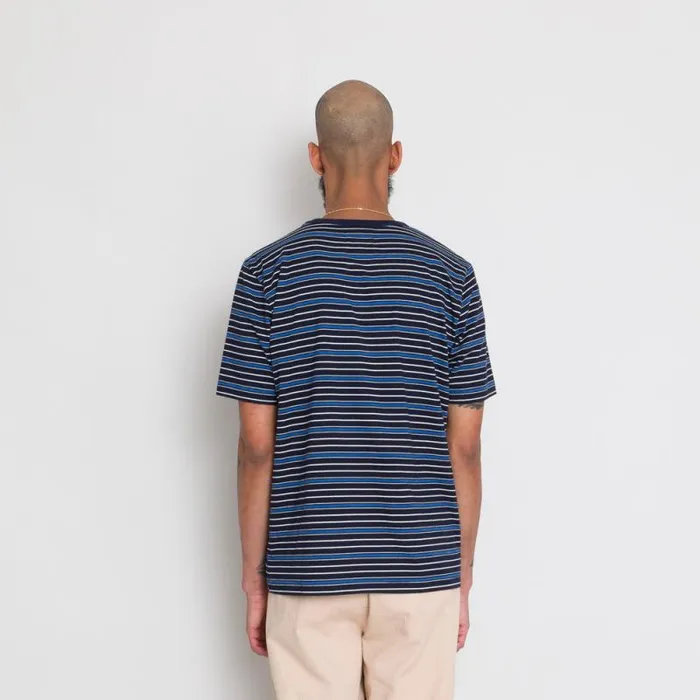 Folk Clothing TShirts Multistripe Tee 8211 Navy Moon DP 8211 Mens