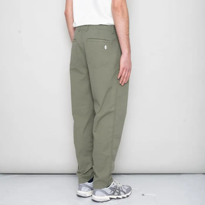 Folk Clothing Trousers Assembly Pant 8211 Olive Seersucker 8211 Mens