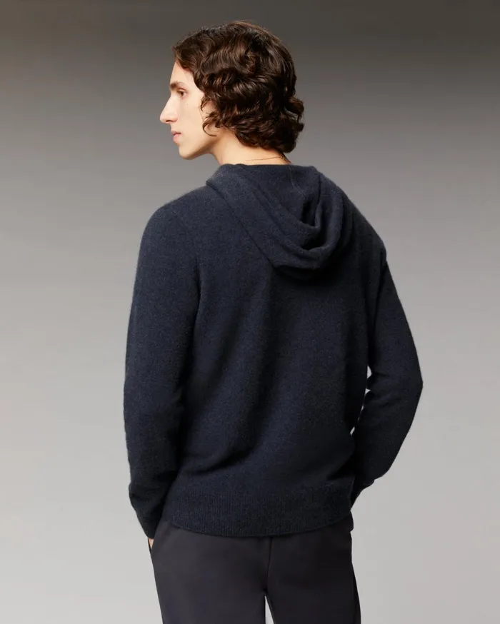 From Future Cashmere Sweaters Men Light Heart Hoodie Sweater Light Heather Gray