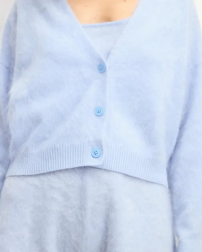 From Future Cashmere Sweaters Women Brushed Cardigan Sweater Baby Blue