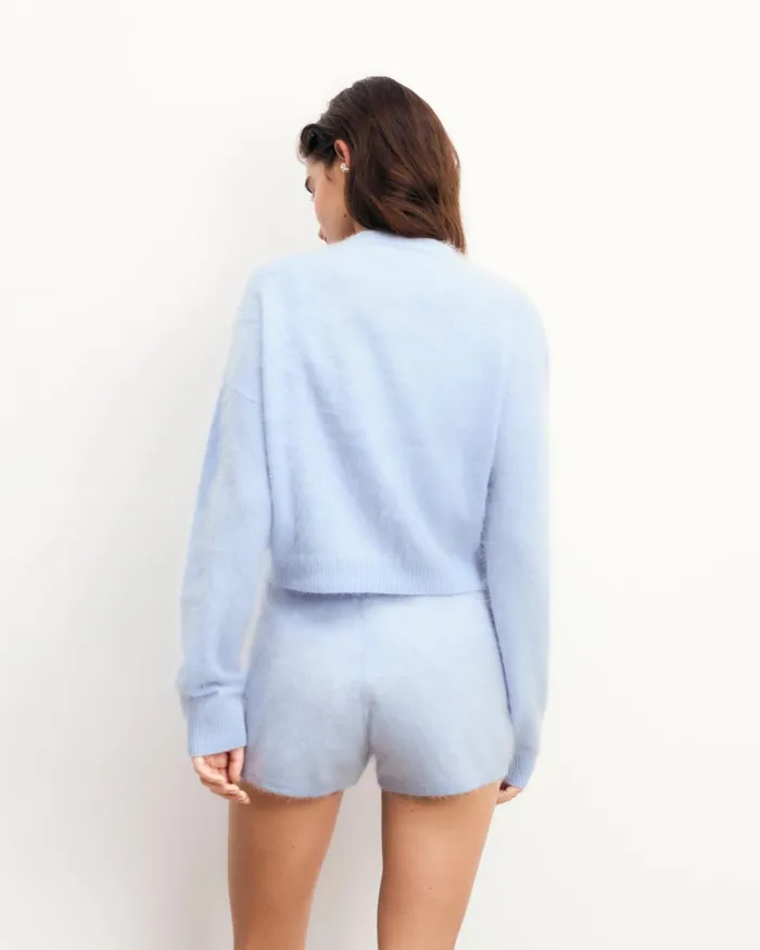 From Future Cashmere Sweaters Women Brushed Cardigan Sweater Baby Blue