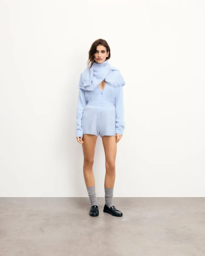 From Future Cashmere Sweaters Women Brushed Cardigan Sweater Baby Blue