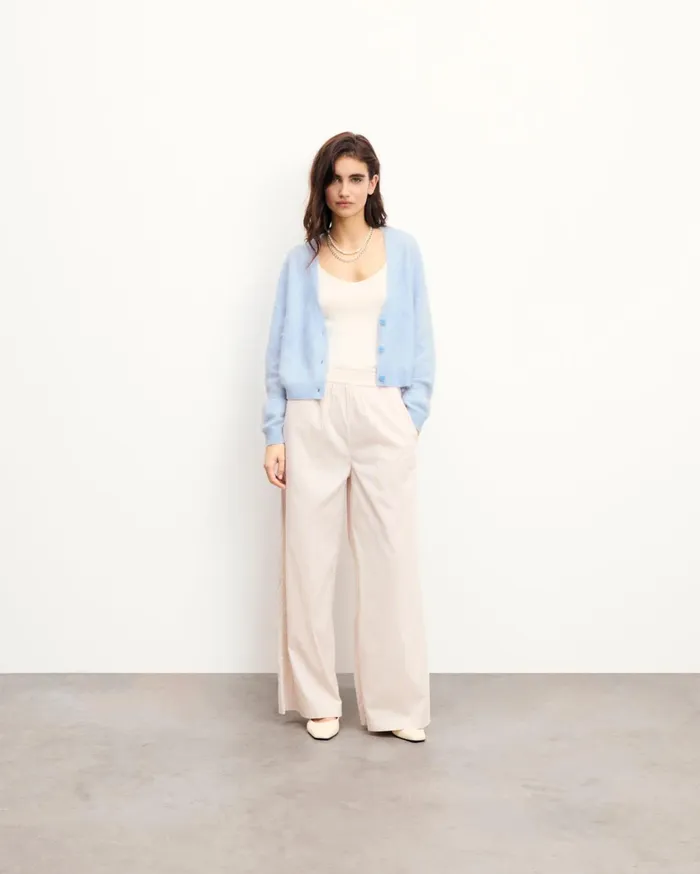 From Future Cashmere Sweaters Women Brushed Cardigan Sweater Baby Blue