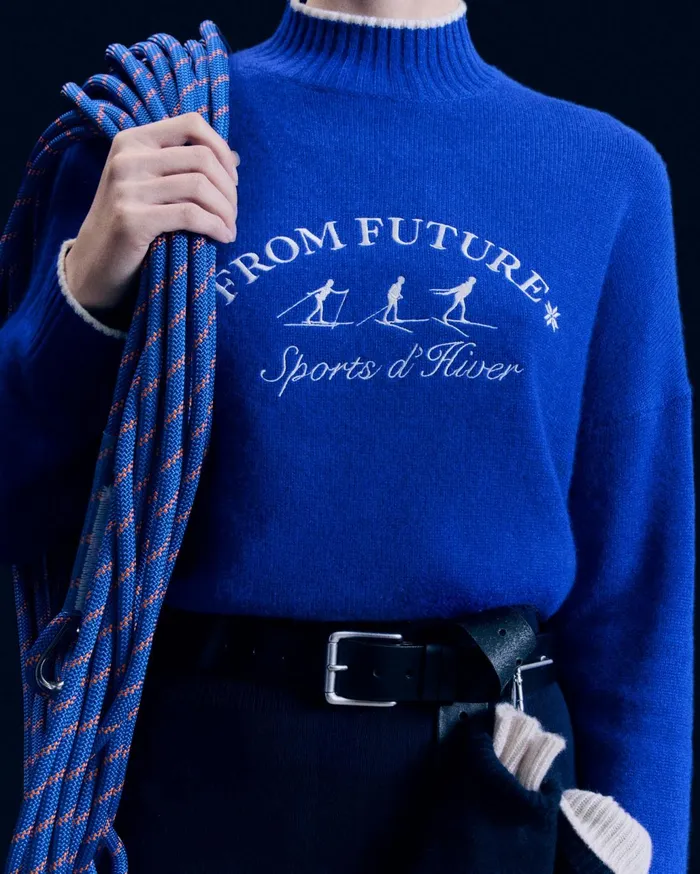 From Future Cashmere Sweaters Women Winter Sports Mock Neck Sweater Popblue