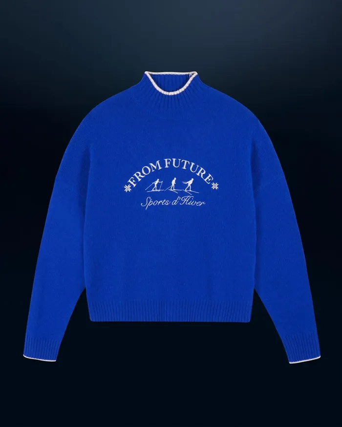 From Future Cashmere Sweaters Women Winter Sports Mock Neck Sweater Popblue