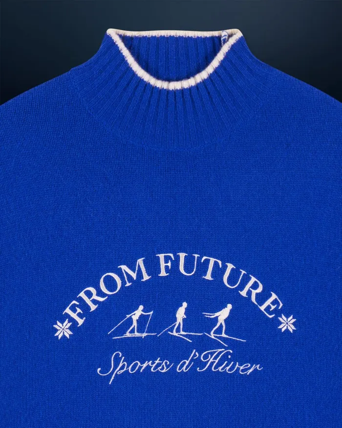 From Future Cashmere Sweaters Women Winter Sports Mock Neck Sweater Popblue